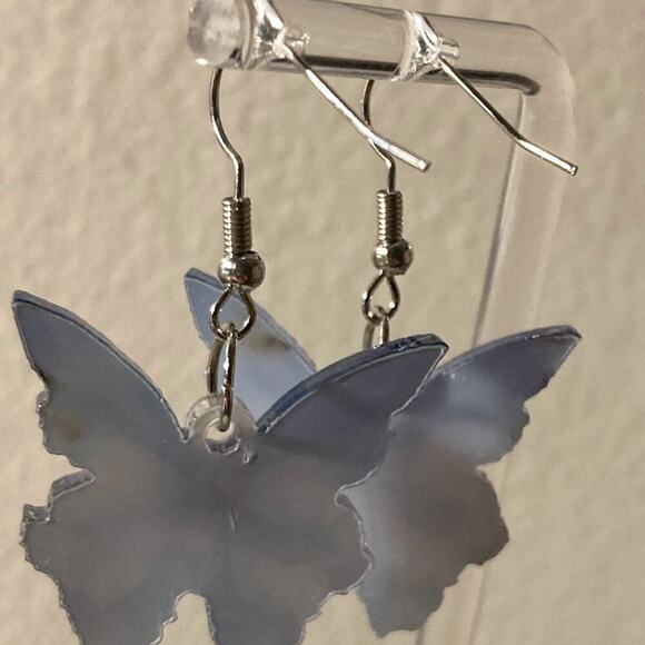 Drop Earrings butterfly  acrylic - Picture 3 of 5